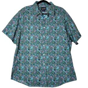 Cremieux Men’s Short Sleeve Button Down Shirt XXL Multi-Color Paisley Print